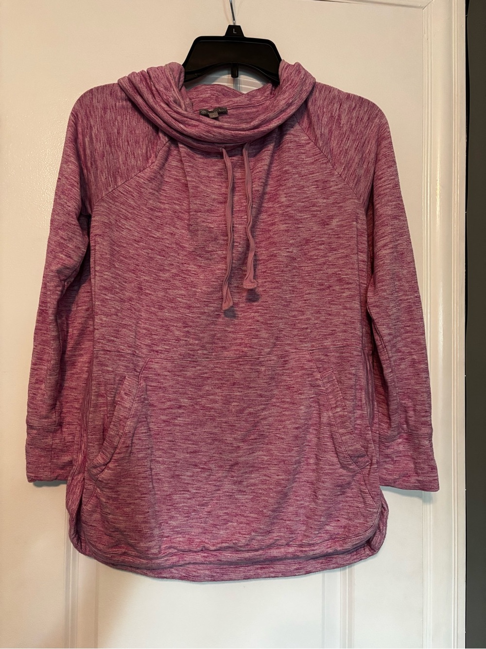 T by Talbots Heathered Pink Cowl Neck Pullover Sweater Size Small